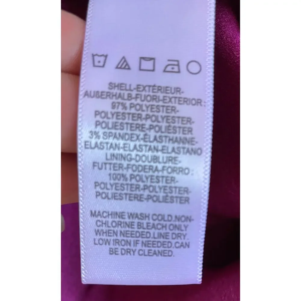Dress the Population Open Back Midi Dress Plum Purple Size Small NEW
